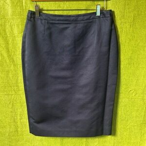 Escada Navy Pencil Silk Skirt